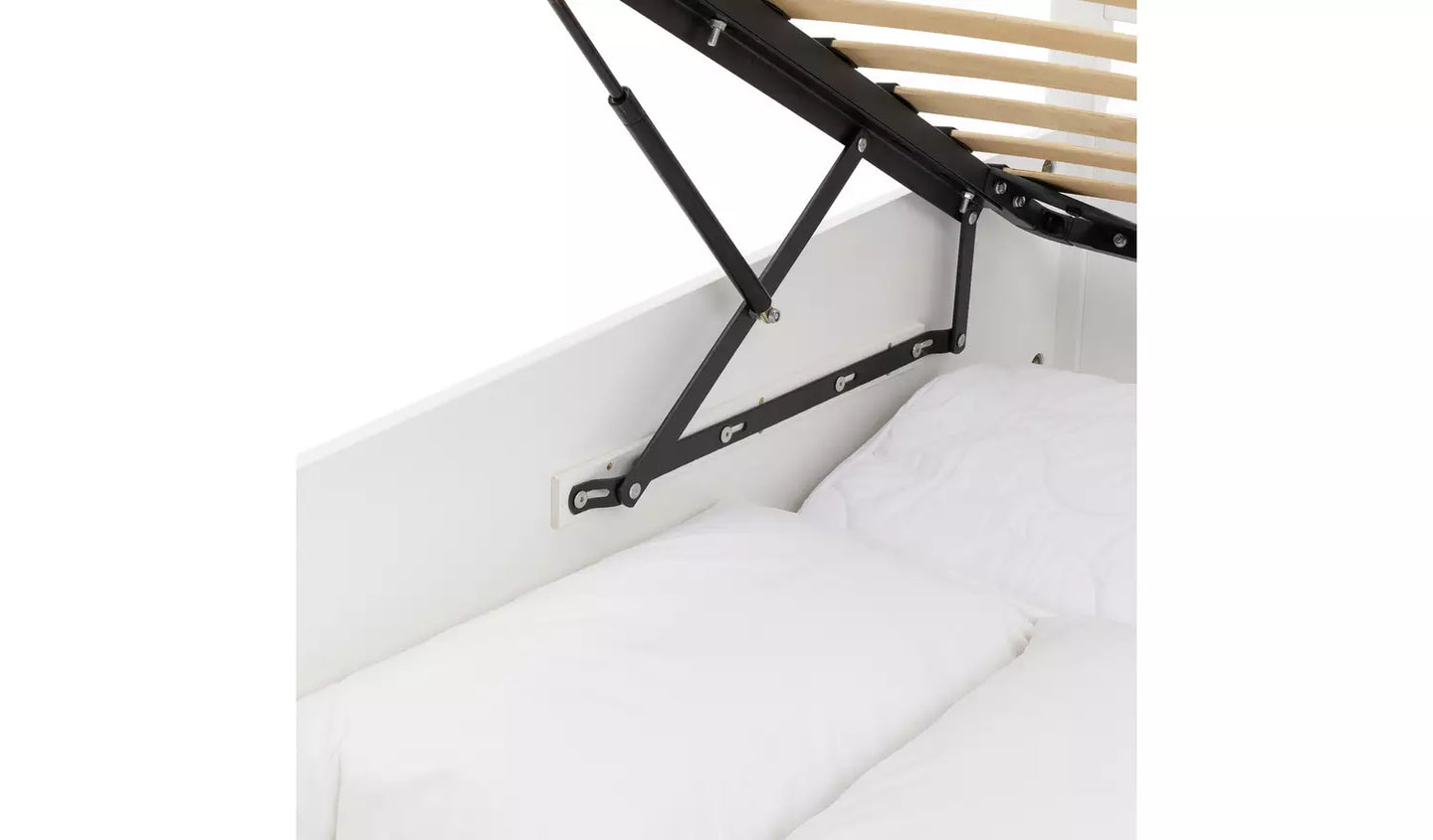 Assembled Habitat Aspley Single Wooden Ottoman Bed Frame - White